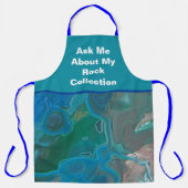 Rock Collector Humor Blauw Groen Marmersteen Schort (Voorkant)