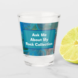 Rock Collector Humor Blauw Groen Marmersteen Shot Glas