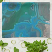 Rock Collector Humor Blauw Groen Marmersteen Theedoek (Gevouwen)