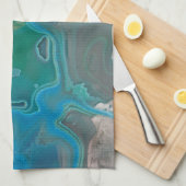 Rock Collector Humor Blauw Groen Marmersteen Theedoek (Quarter Fold)