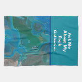 Rock Collector Humor Blauw Groen Marmersteen Theedoek (Horizontaal)