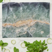 Rock Collector Humor Paarse Groen Gepolijst Steen Theedoek (Gevouwen)