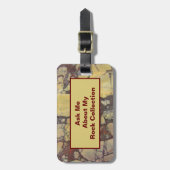 Rock Collector Humoristisch Geel Rood Marmersteen Bagagelabel (Voorkant verticaal)