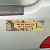 Rock Collector Humoristisch Geel Rood Marmersteen Bumpersticker (Op auto)
