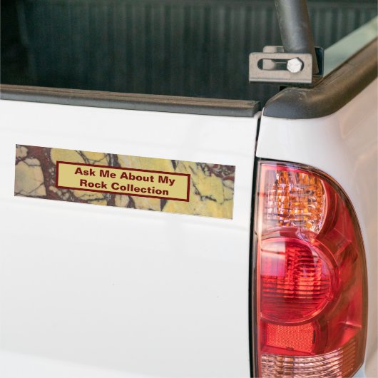 Rock Collector Humoristisch Geel Rood Marmersteen Bumpersticker (Op Truck)