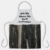 Rock Collector Humoristische Zwart Wit Gestreepte  Schort (Voorkant)