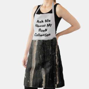 Rock Collector Humoristische Zwart Wit Gestreepte Schort