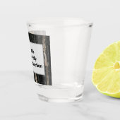 Rock Collector Humoristische Zwart Wit Gestreepte Shot Glas (Rechts)