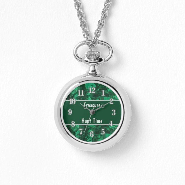 Rock Collector Treasure Hunt Time Green Rockhound Horloge (Voorkant)