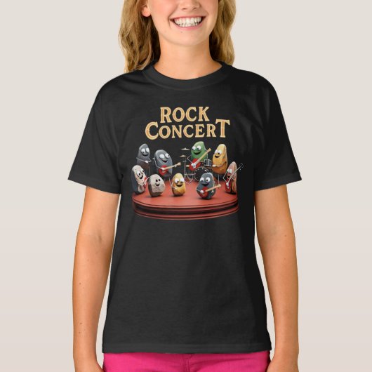 Rock Concert - Band of Rocks Playing Instruments T-shirt (Voorkant)