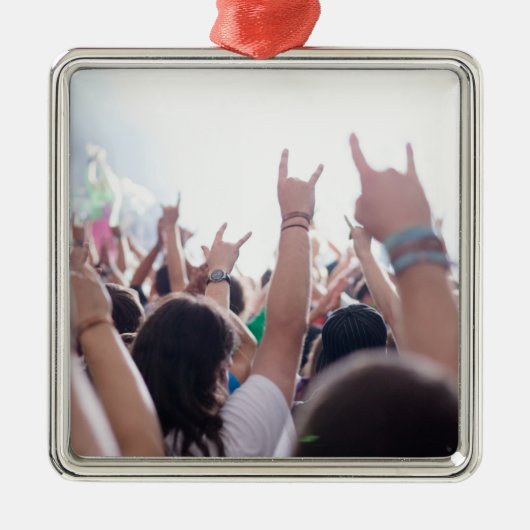 Rock Concert Publiek Metalen Ornament (Voorkant)