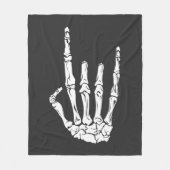 Rock Concert Skeleton Hand Fleece Deken (Voorkant)