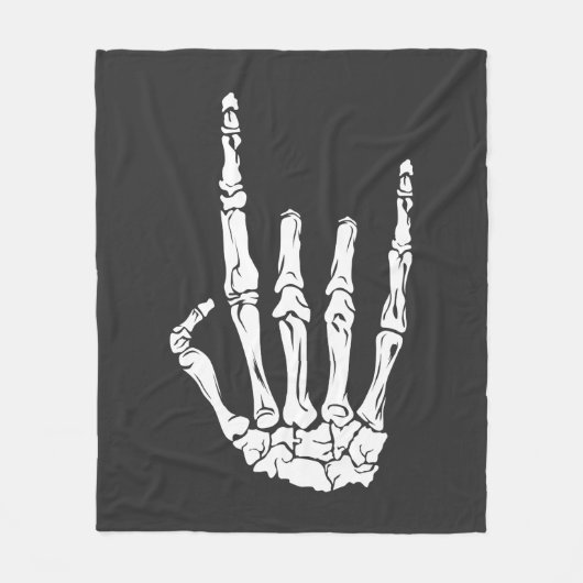 Rock Concert Skeleton Hand Fleece Deken (Voorkant)