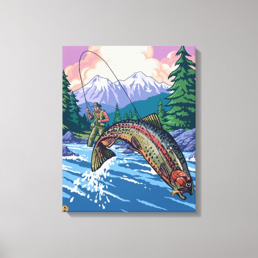 Rock Creek, MontanaFly Vist Scene Canvas Afdruk (Voorkant)
