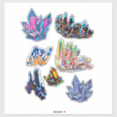 Rock Crystal Edelstenen Abstracte kunst Sticker (Vel)