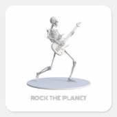 Rock de planeet vierkante sticker (Voorkant)