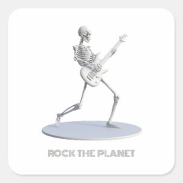 Rock de planeet vierkante sticker