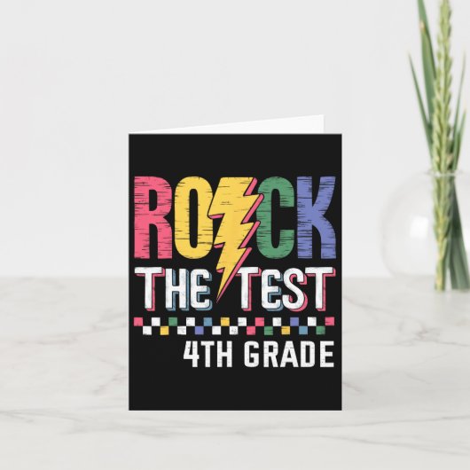 Rock De Test 4e Grade Testen Dag Leraar Studen Kaart (Voorkant)
