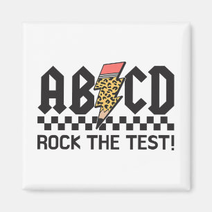 Rock de test ABCD testdag leraar jongens meisjes Magneet