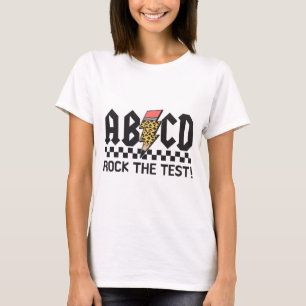 Rock de test ABCD testdag leraar jongens meisjes T-shirt