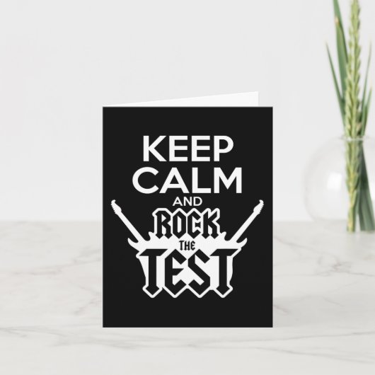 Rock De Test Dag Leraar Testen Staat Idee School Kaart (Voorkant)