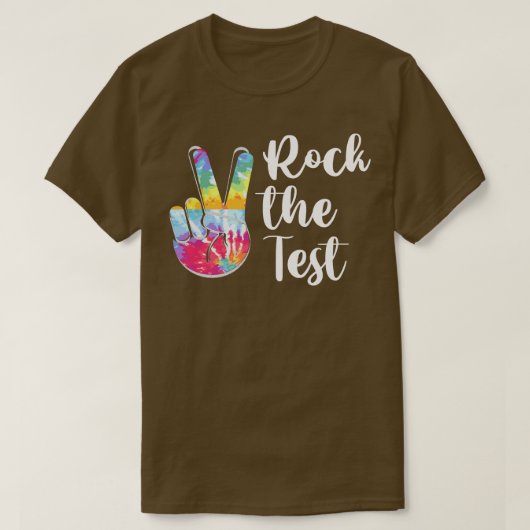 Rock de test examens dag school student en leraar t-shirt (Design voorkant)