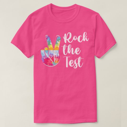 Rock de test examens dag school student en leraar t-shirt (Design voorkant)