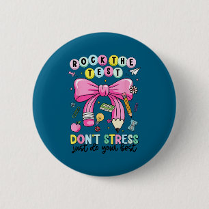 Rock de test, geen stress, doe de test van je lera ronde button 5,7 cm