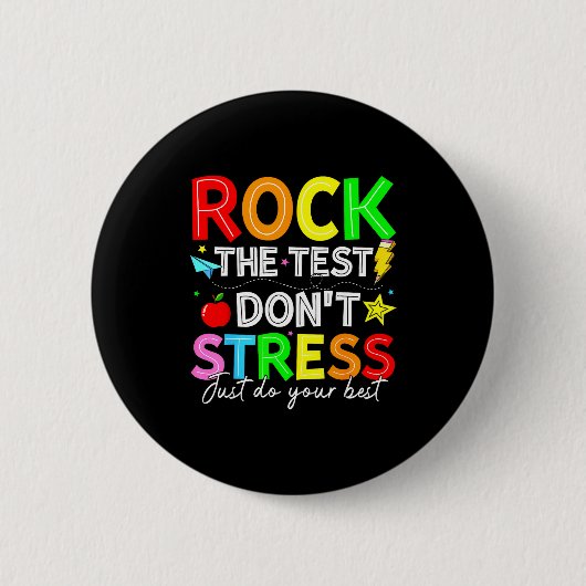 Rock de test grappig voor leraar studenten kindere ronde button 5,7 cm (Voorkant)