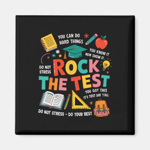 Rock De Test Grappige Testdag Leraar Student Te Magneet