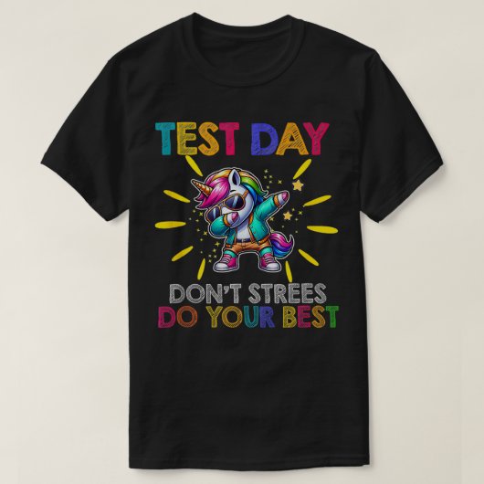 Rock De Test Leraar Test Dag Eenhoorn Dabbing Tes T-shirt (Design voorkant)