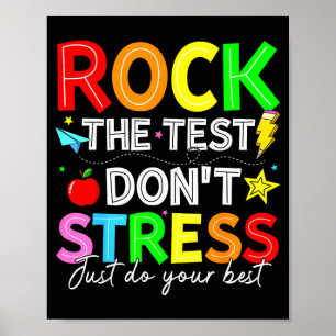 Rock de test leuk voor leraar studenten kinderen v poster