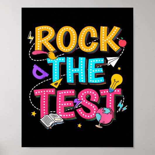 Rock de test Motivatie testdag voor de leraar Poster (Voorkant)