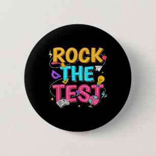 Rock de test Motivatie testdag voor de leraar Ronde Button 5,7 Cm