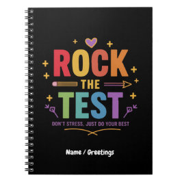 Rock de Test Niet Stress Grappig Motivatie Notitieboek