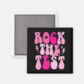 Rock De Test Schattigee Test Dag Teacher Staar Tes Magneet (Voorkant / Achterkant)