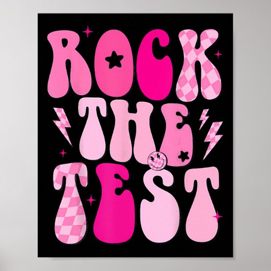Rock De Test Schattigee Test Dag Teacher Staar Tes Poster (Voorkant)
