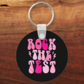 Rock De Test Schattigee Test Dag Teacher Staar Tes Sleutelhanger (Voorkant)