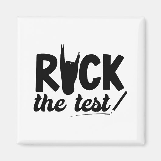 Rock de test Testdag examen voor leraar leerling Magneet (Voorkant)