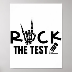 Rock de test testdag examen voor leraar leerling poster