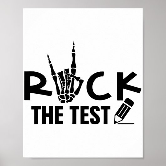 Rock de test testdag examen voor leraar leerling poster (Voorkant)