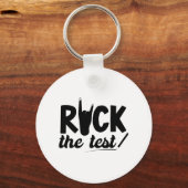 Rock de test Testdag examen voor leraar leerling Sleutelhanger (Voorkant)