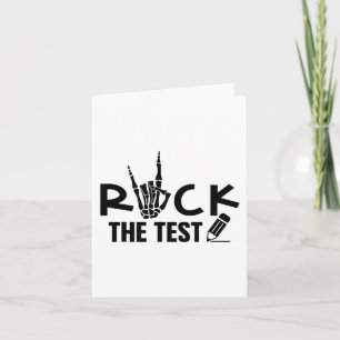 Rock de test testdag examen voor leraar student kaart