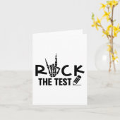 Rock de test testdag examen voor leraar student kaart (Gele Bloem)