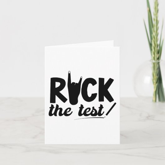 Rock de test testdag examen voor leraar student kaart (Voorkant)
