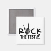 Rock de test testdag examen voor leraar student magneet (Voorkant / Achterkant)