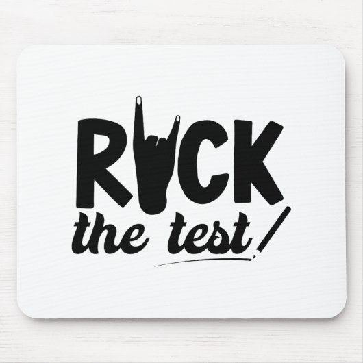 Rock de test testdag examen voor leraar student muismat (Voorkant)