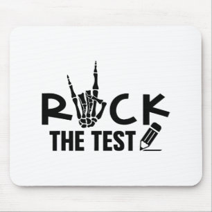 Rock de test testdag examen voor leraar student muismat