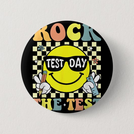 Rock De Test Testen Motivatie Docent Ronde Button 5,7 Cm (Voorkant)