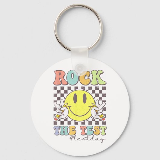 Rock De Test Testen Motivatie Docent Sleutelhanger (Voorkant)